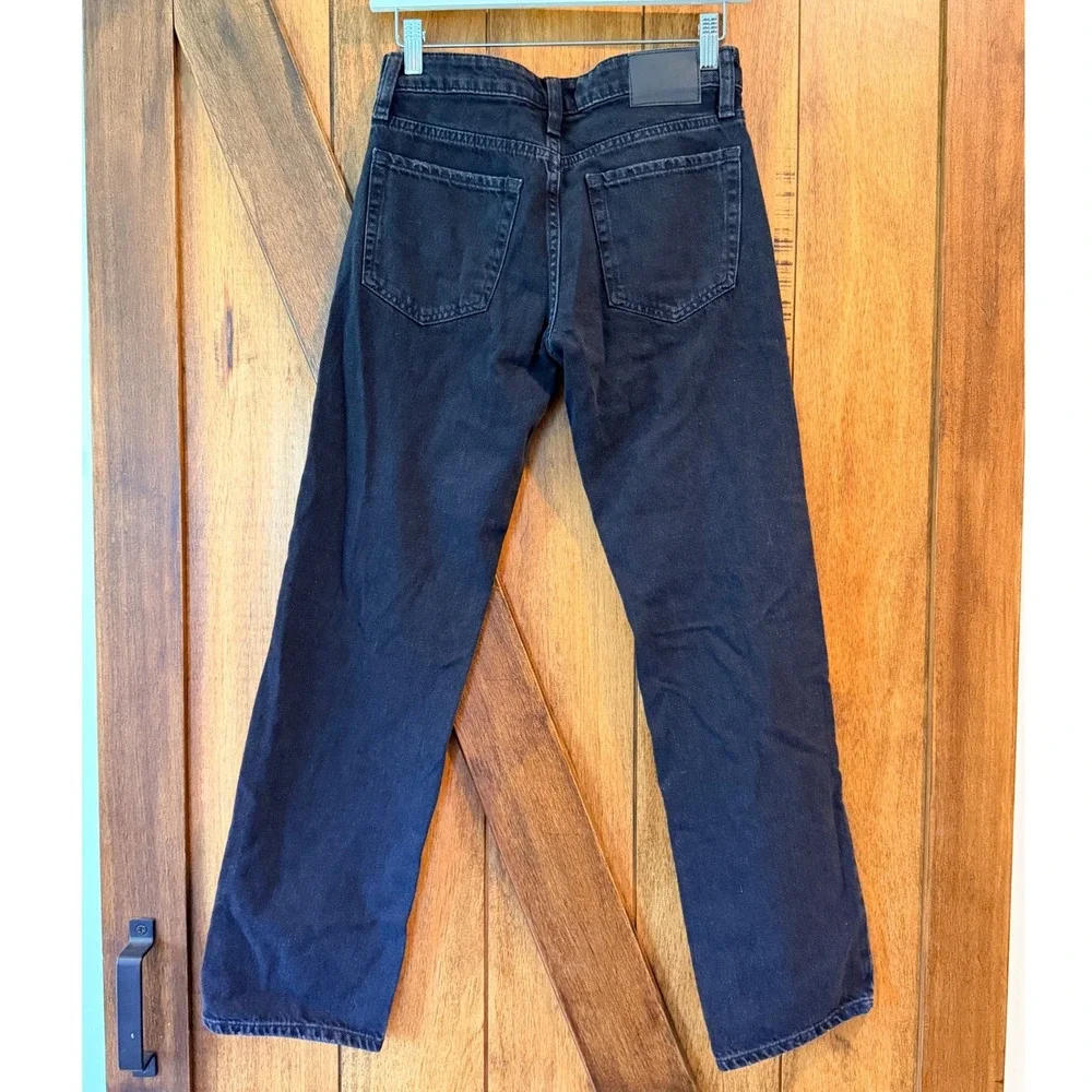Aeropostale Low Rise‎ Baggy Distressed Jeans Size 000R Black Non Stretch Denim